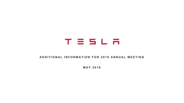 Tesla — Cover Slide investment banking deck cover
