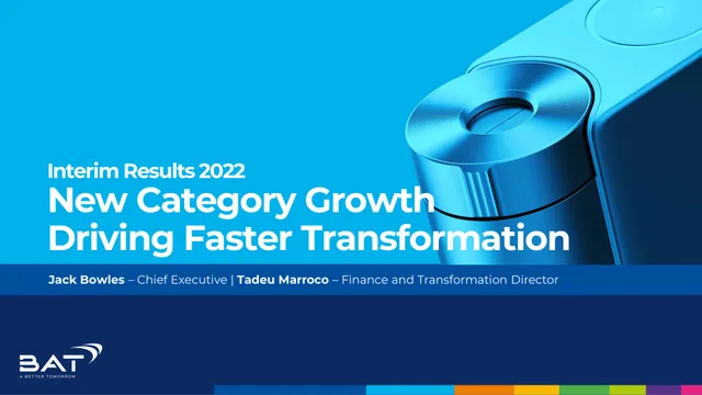 Bat — New Category Growth Driving Faster Transformation investment banking deck cover