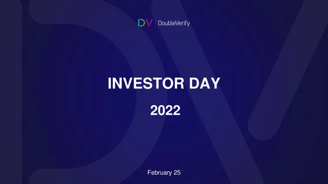 Doubleverify — Investor Day investment banking deck cover