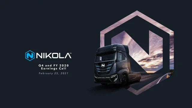 Nikola investment banking deck cover