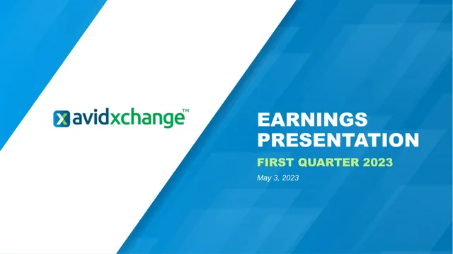 Avidxchange — Earnings Presentation investment banking deck cover