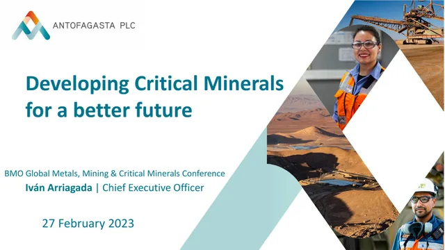 Antofagasta — Developing Critical Minerals for a better future investment banking deck cover
