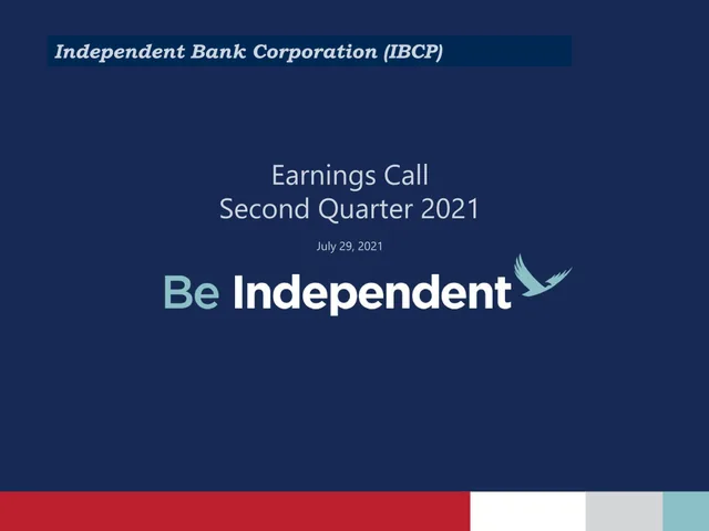 Independent Bank Corp — Independent Bank Corporation (IBCP) investment banking deck cover