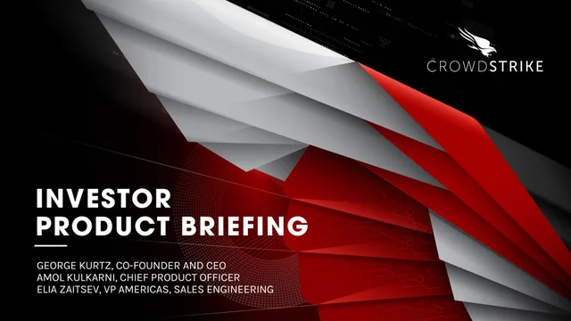 Crowdstrike — Investor Product Briefing investment banking deck cover