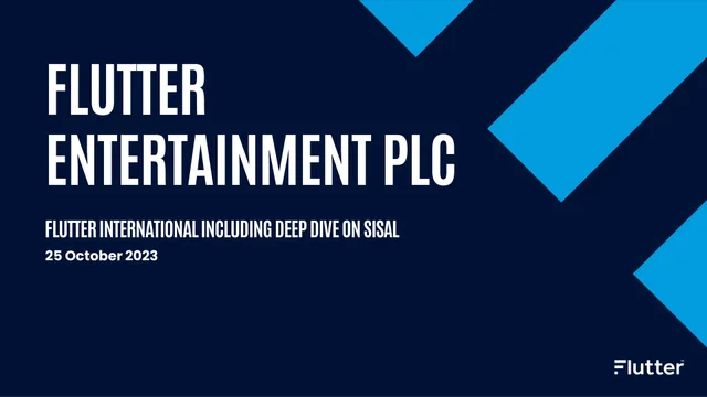 Flutter — Flutter Entertainment Plc investment banking deck cover