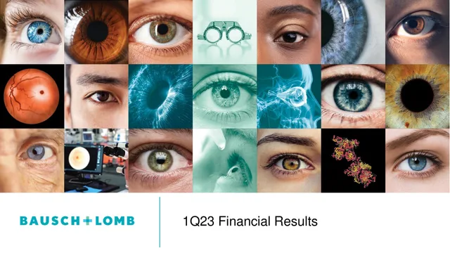 Bausch Lomb — 1Q23 Financial Results investment banking deck cover