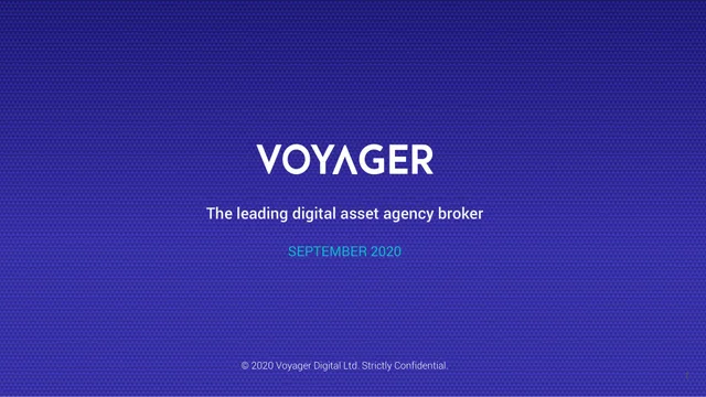 Voyager Digital — Voyager investment banking deck cover