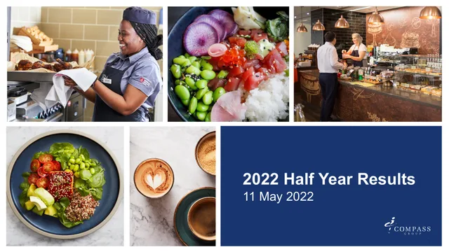 Compass Group — 2022 Half Year Results investment banking deck cover