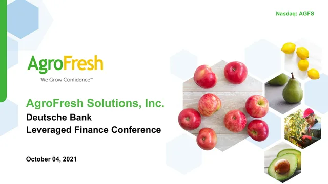 Agrofresh — AgroFresh Solutions, Inc. investment banking deck cover