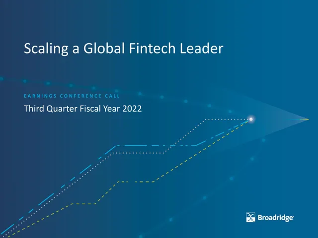 Broadridge Financial Solutions — Scaling a Global Fintech Leader investment banking deck cover