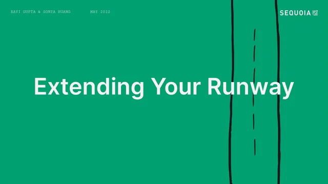 Sequoia Capital — Extending Your Runway investment banking deck cover