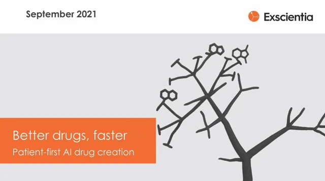Exscientia — Better drugs, faster investment banking deck cover