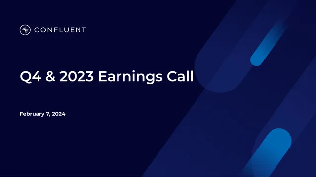 Confluent — Q4 & 2023 Earnings Call investment banking deck cover