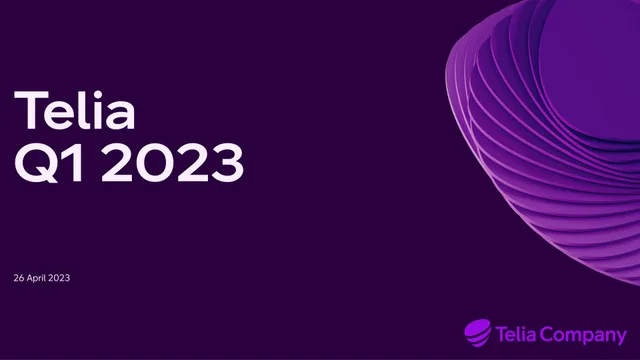 Telia Company — Telia Q1 2023 investment banking deck cover