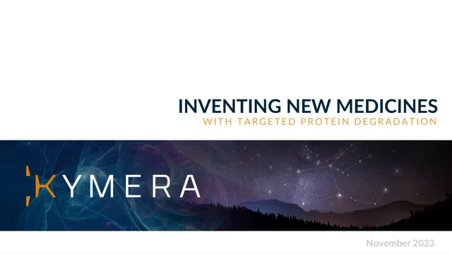 Kymera — Inventing New Medicines investment banking deck cover