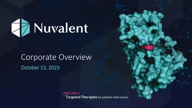 Nuvalent — Corporate Overview investment banking deck cover