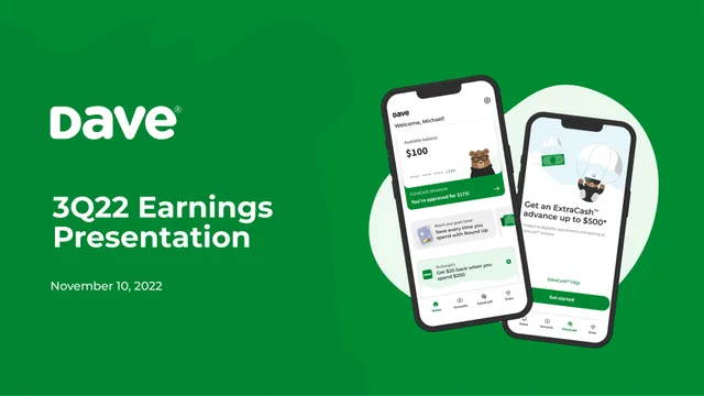Dave — 3Q22 Earnings Presentation investment banking deck cover