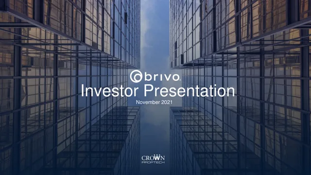 Brivo — Investor Presentation investment banking deck cover
