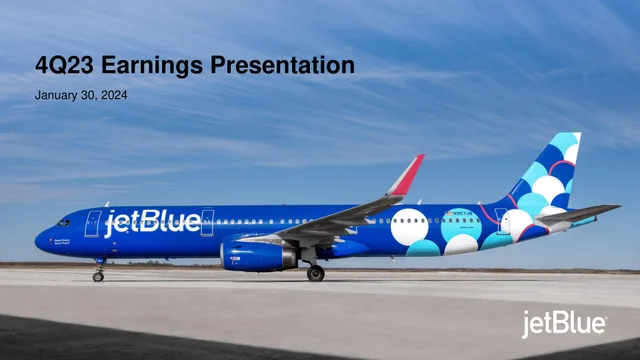 Jetblue — 4Q23 Earnings Presentation investment banking deck cover