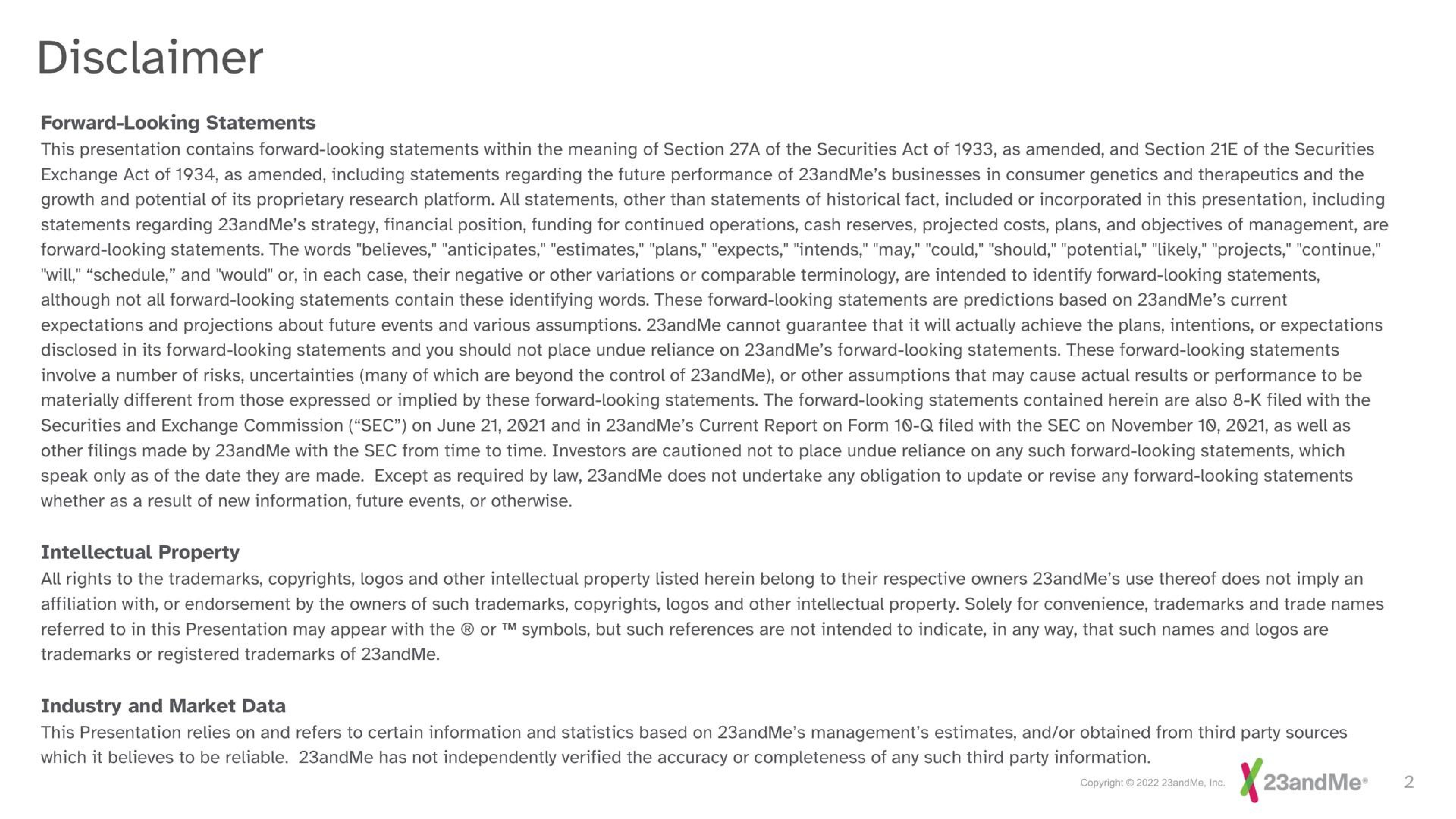 Text slide 2 from 23andme — 23andMe R&D Day