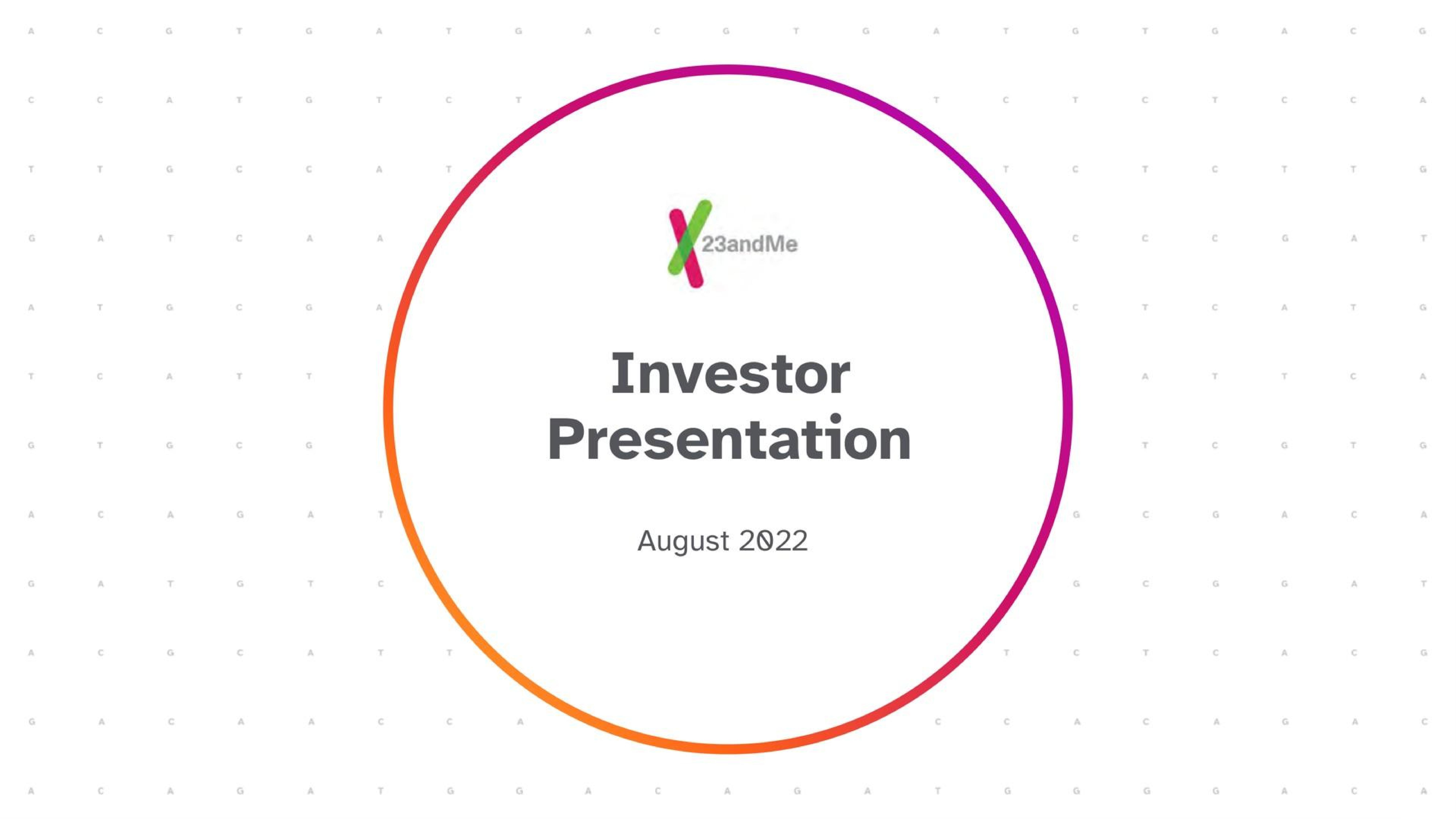 23andme — Investor Presentation investment banking deck slide