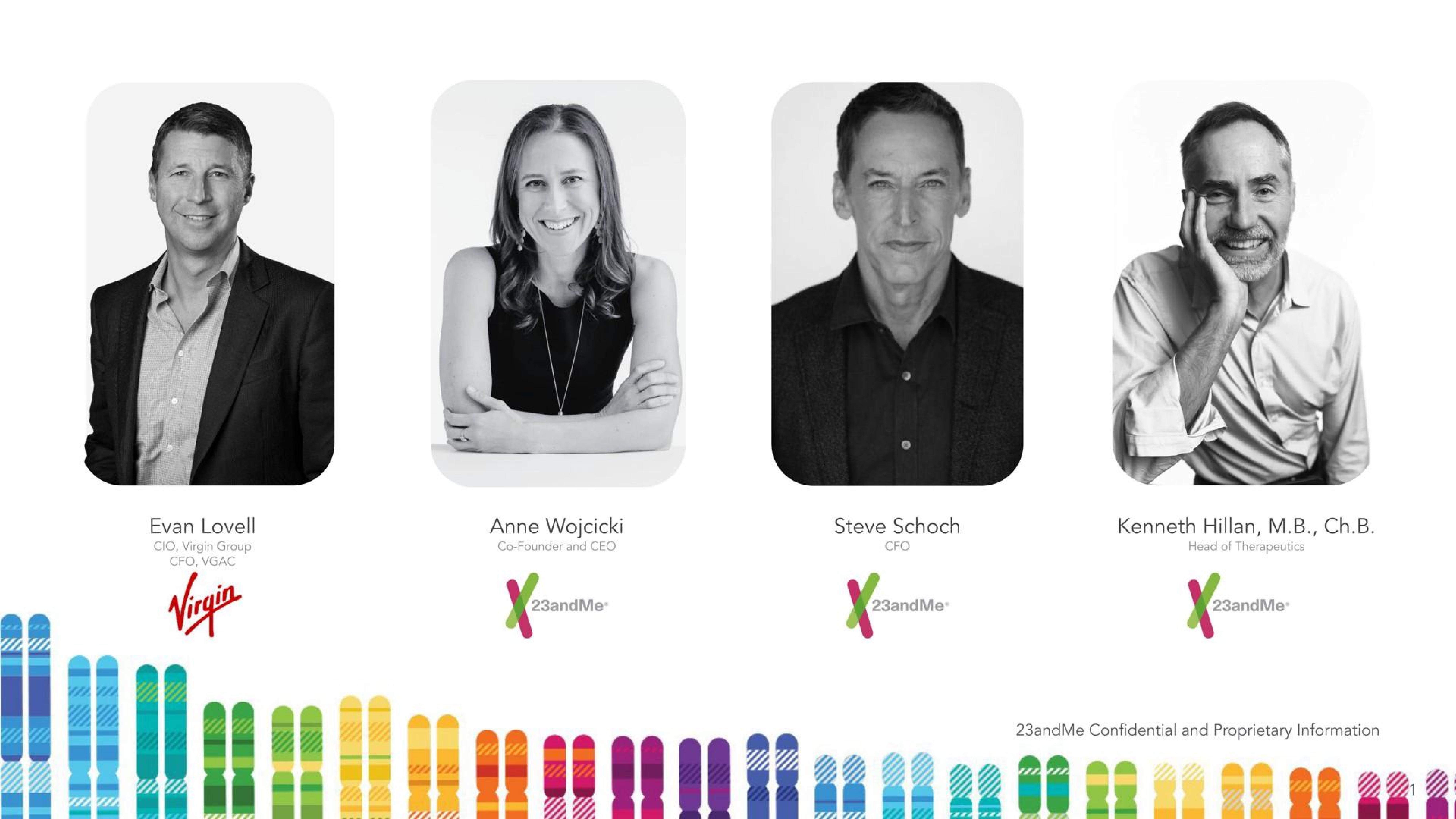 Team slide 3 from 23andme — Investor Presentation