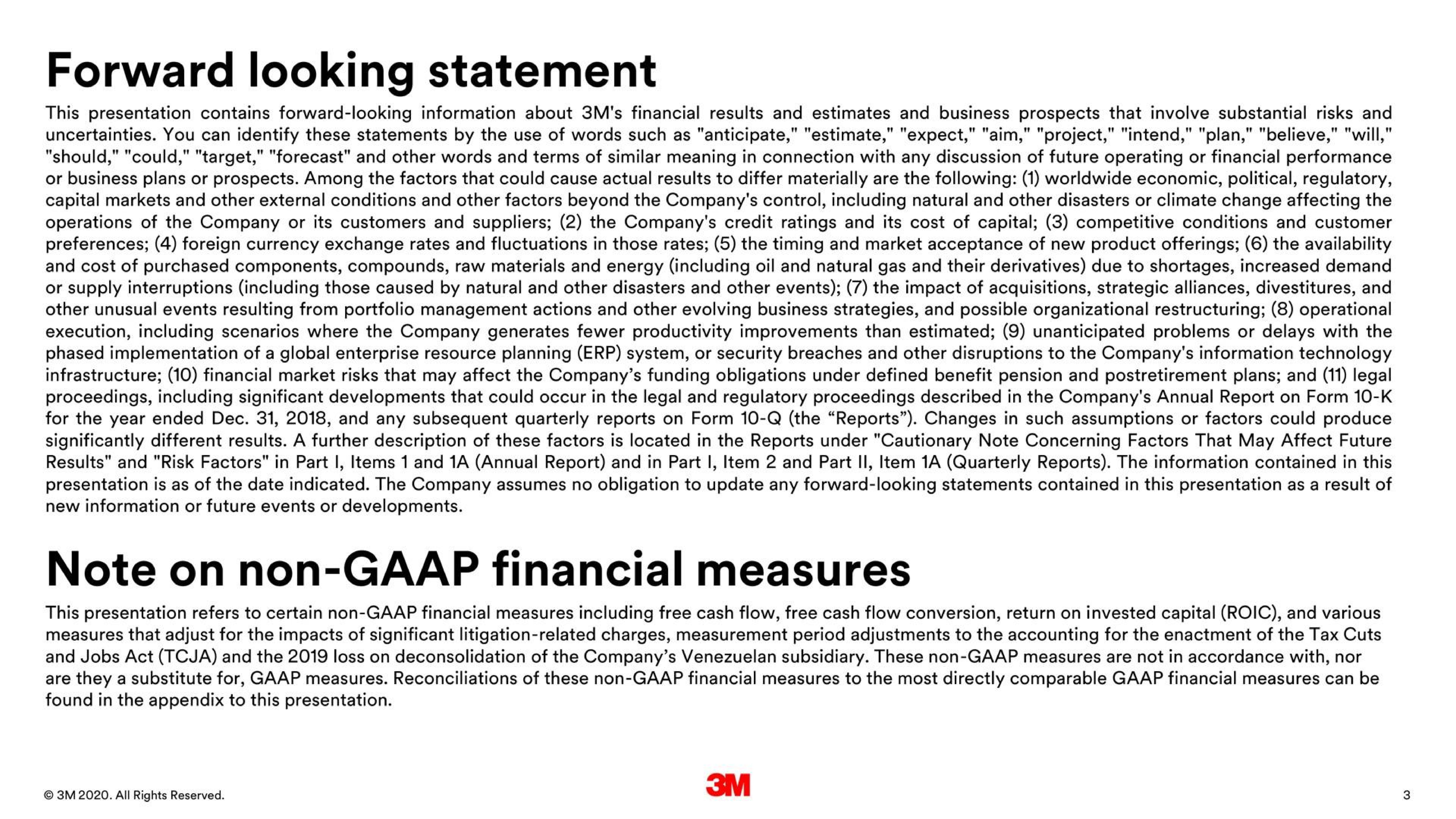 Text slide 3 from 3m — 2019 Fourth Quarter Business Review and 2020 Outlook