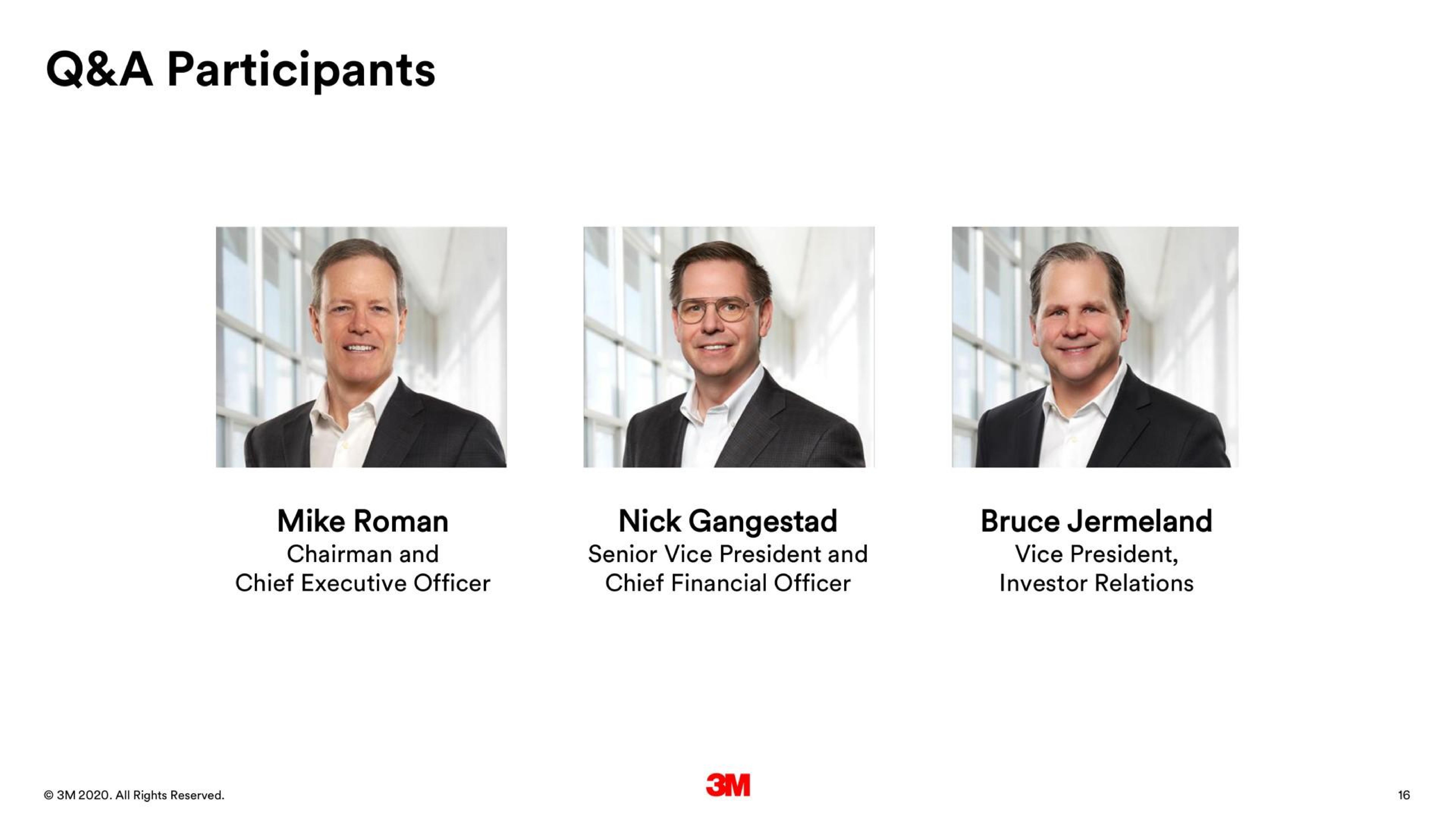 Team slide 16 from 3m — 2019 Fourth Quarter Business Review and 2020 Outlook