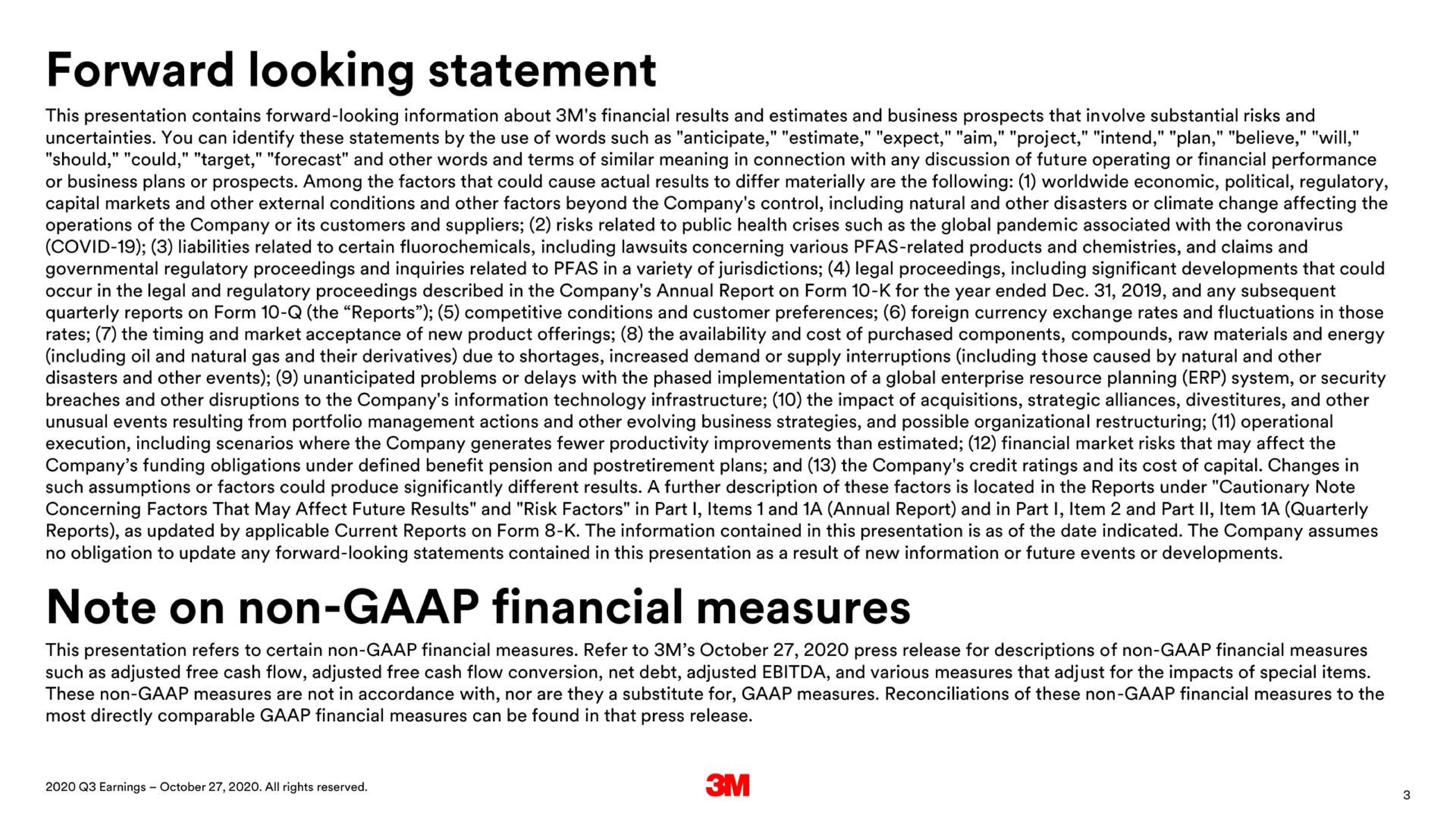 Text slide 3 from 3m — 2020 Third Quarter Business Review
