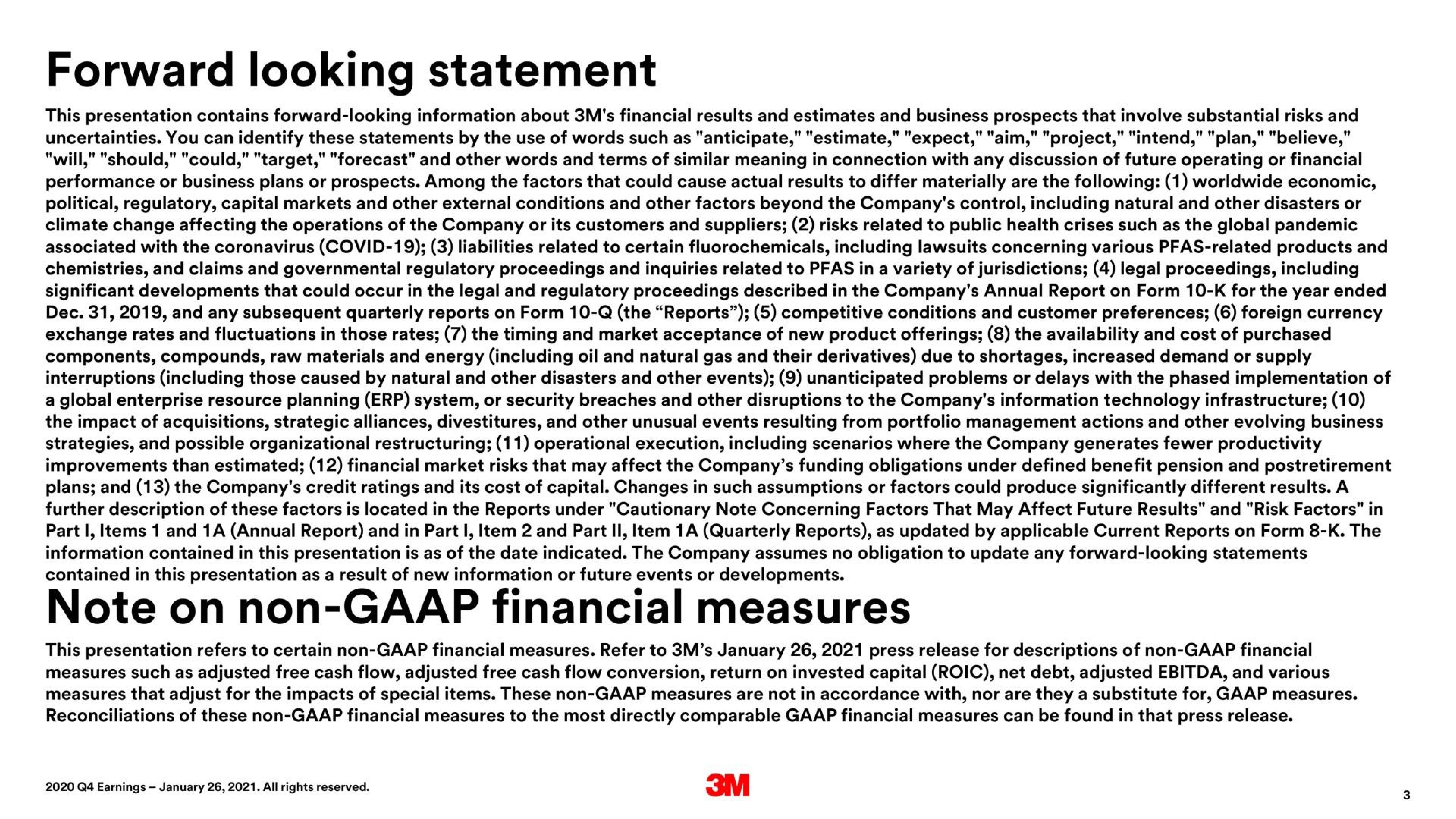 Text slide 3 from 3m — 2020 Fourth Quarter Business Review and 2021 Outlook