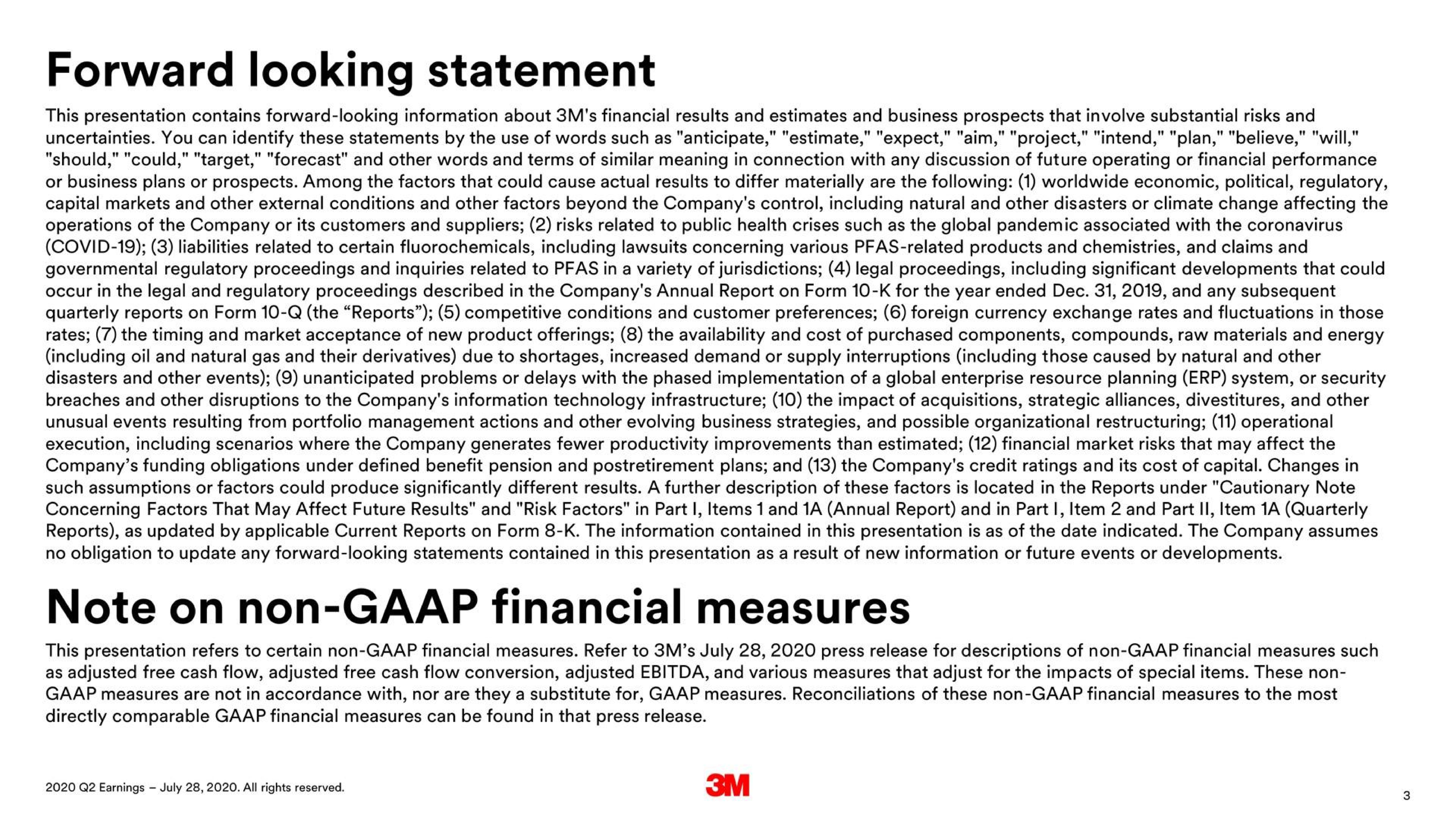 Text slide 3 from 3m — 2020 Second Quarter Business Review
