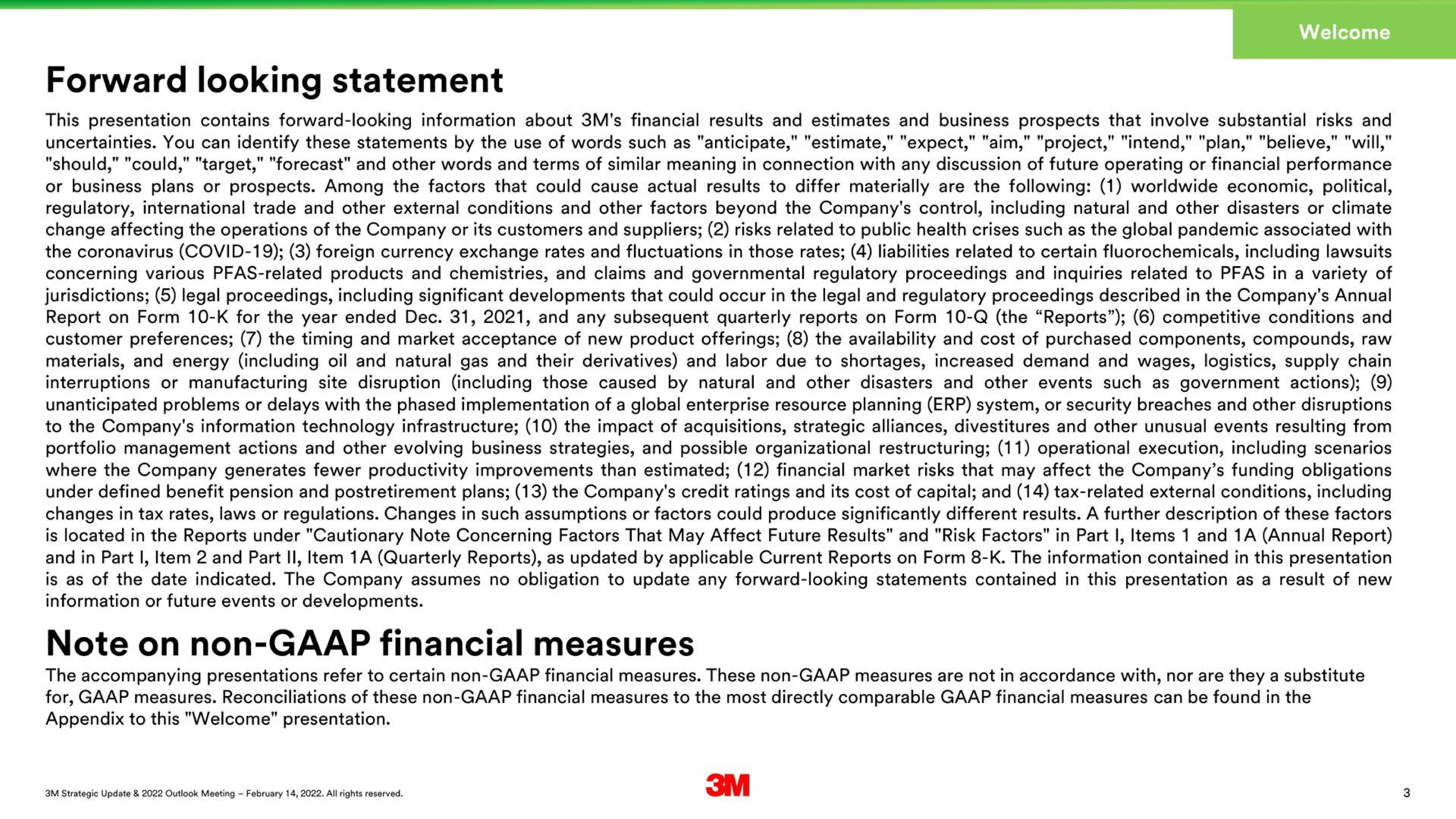 Text slide 3 from 3m — 3M Strategic Update & 2022 Outlook Meeting