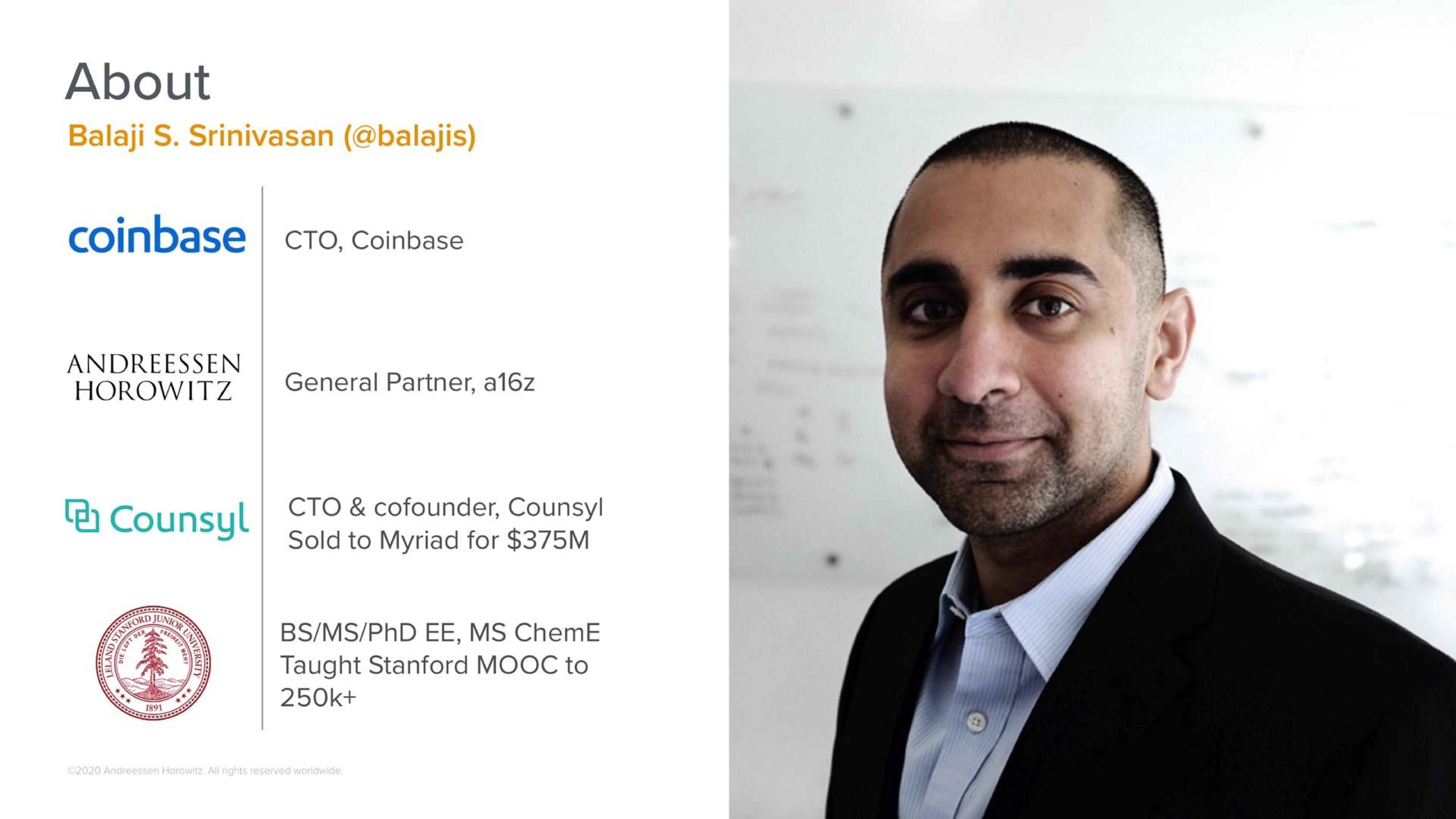 Team slide 3 from A16z — Crypto Applications: 2020–2025