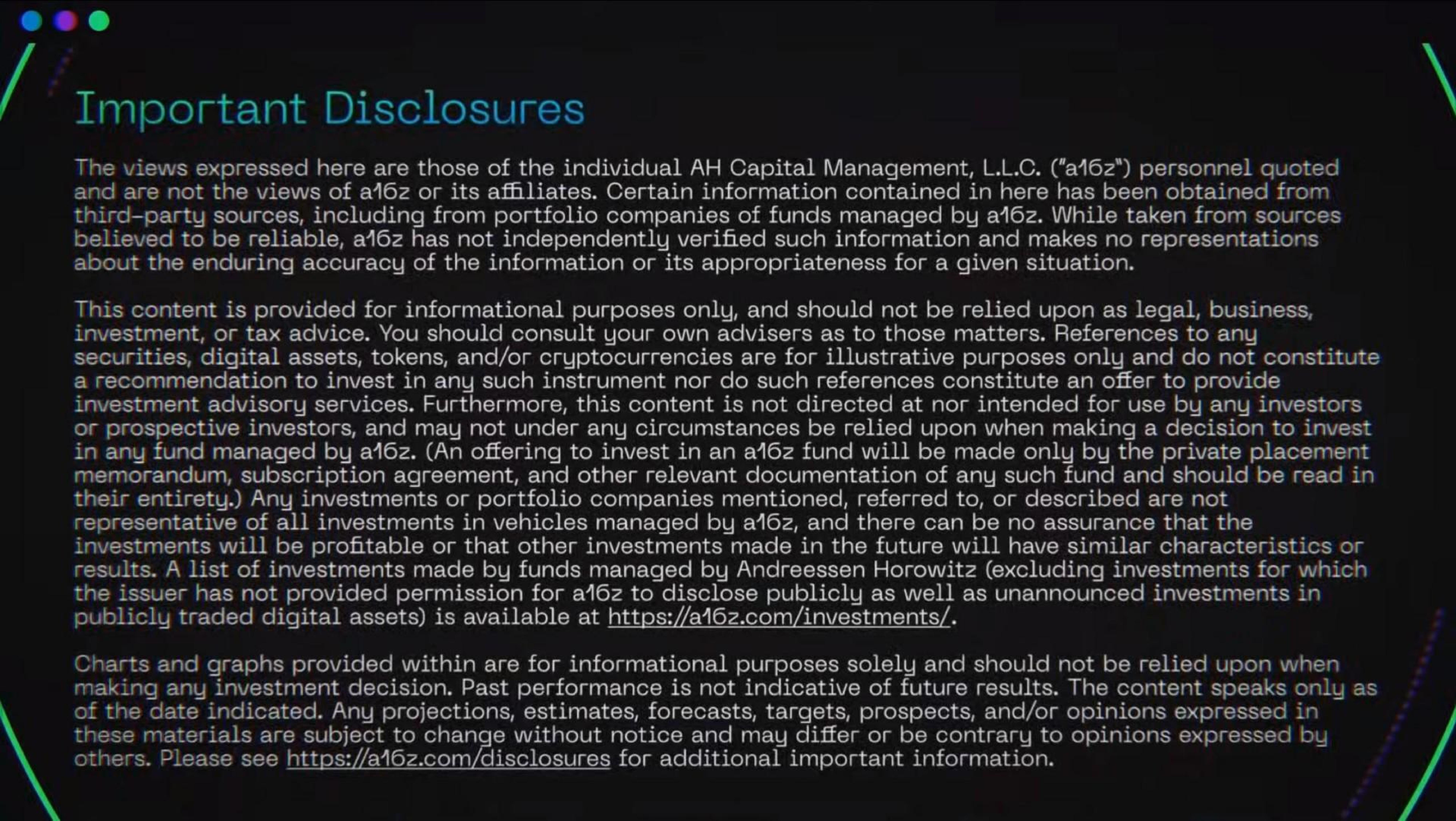 Text slide 3 from A16z — Minimalist Input Screen