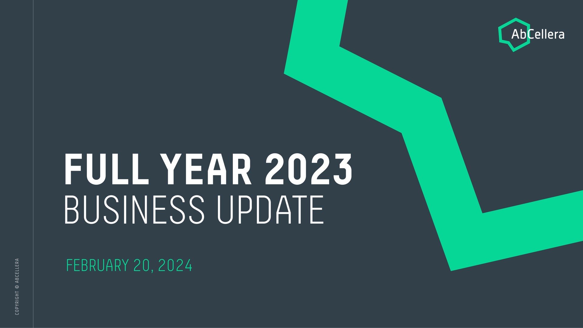 Abcellera — Full Year 2023 Business Update investment banking deck slide