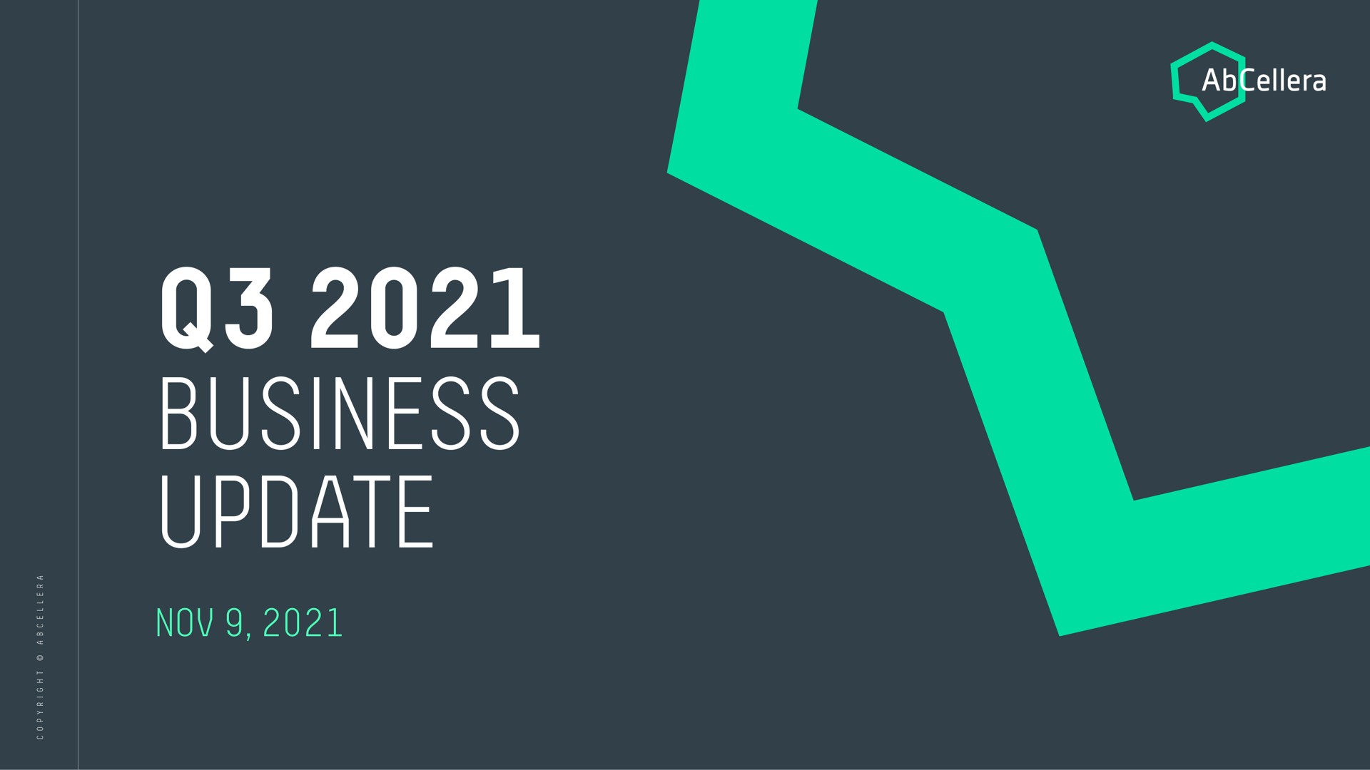 Abcellera — Q3 2021 Business Update investment banking deck slide