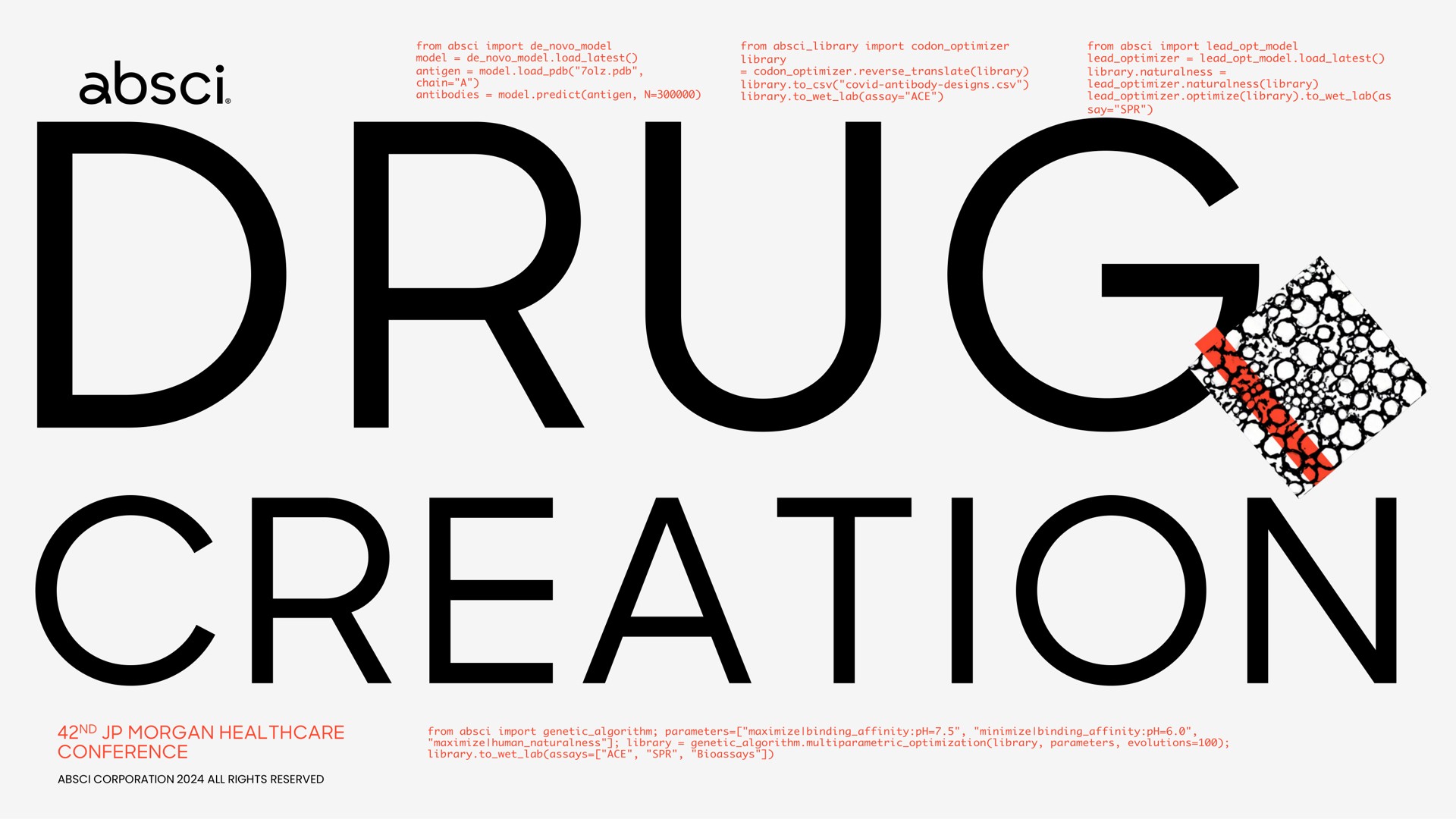 Absci — Drug Creation investment banking deck slide