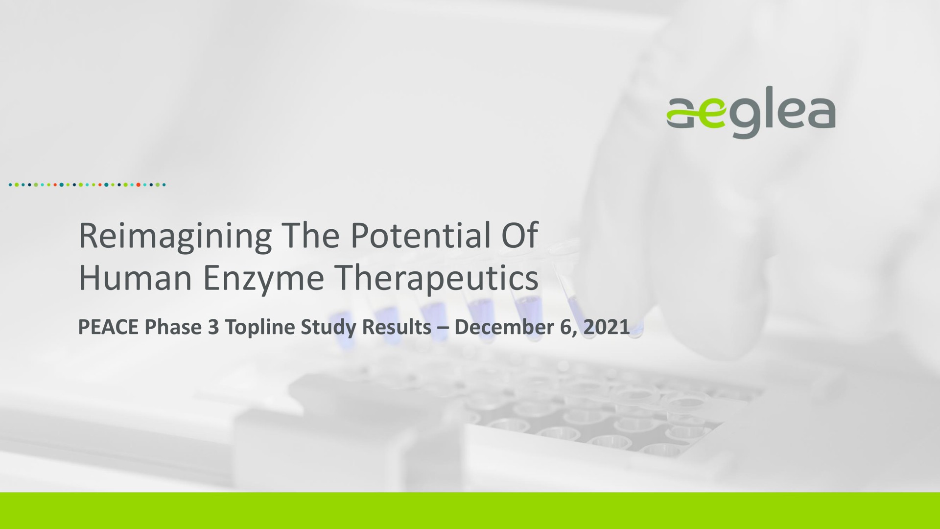 Aeglea Biotherapeutics — Reimagining The Potential Of Human Enzyme Therapeutics investment banking deck slide