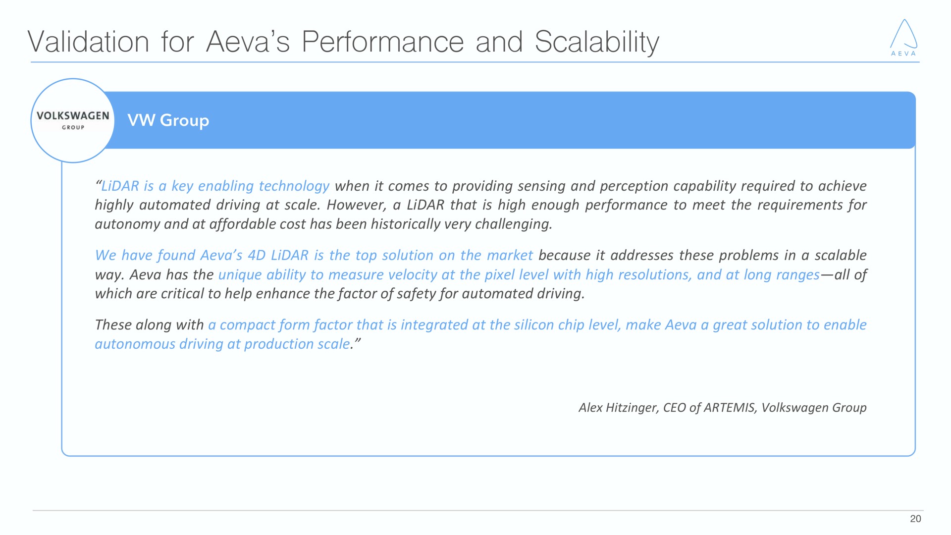 Quote slide 20 from Aeva — Cover Slide
