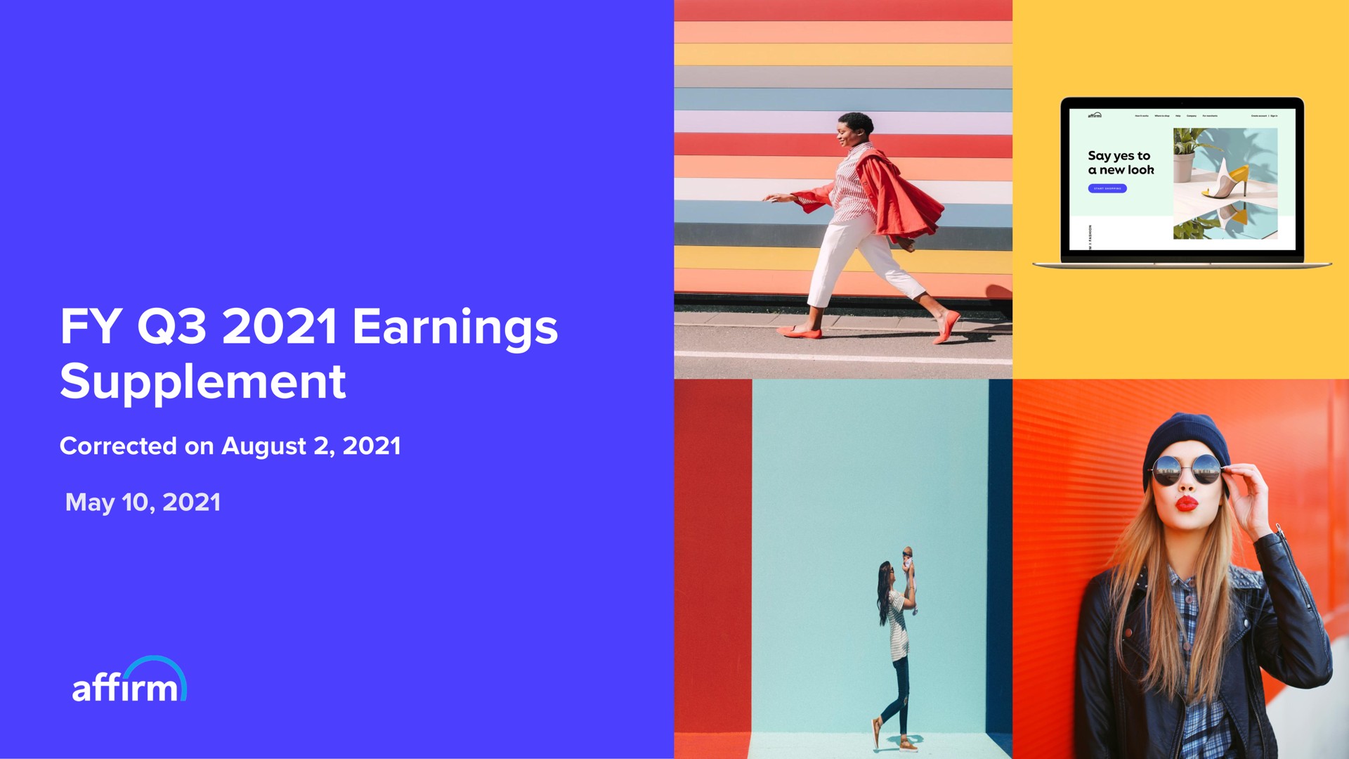 Affirm — FY Q3 2021 Earnings Supplement investment banking deck slide