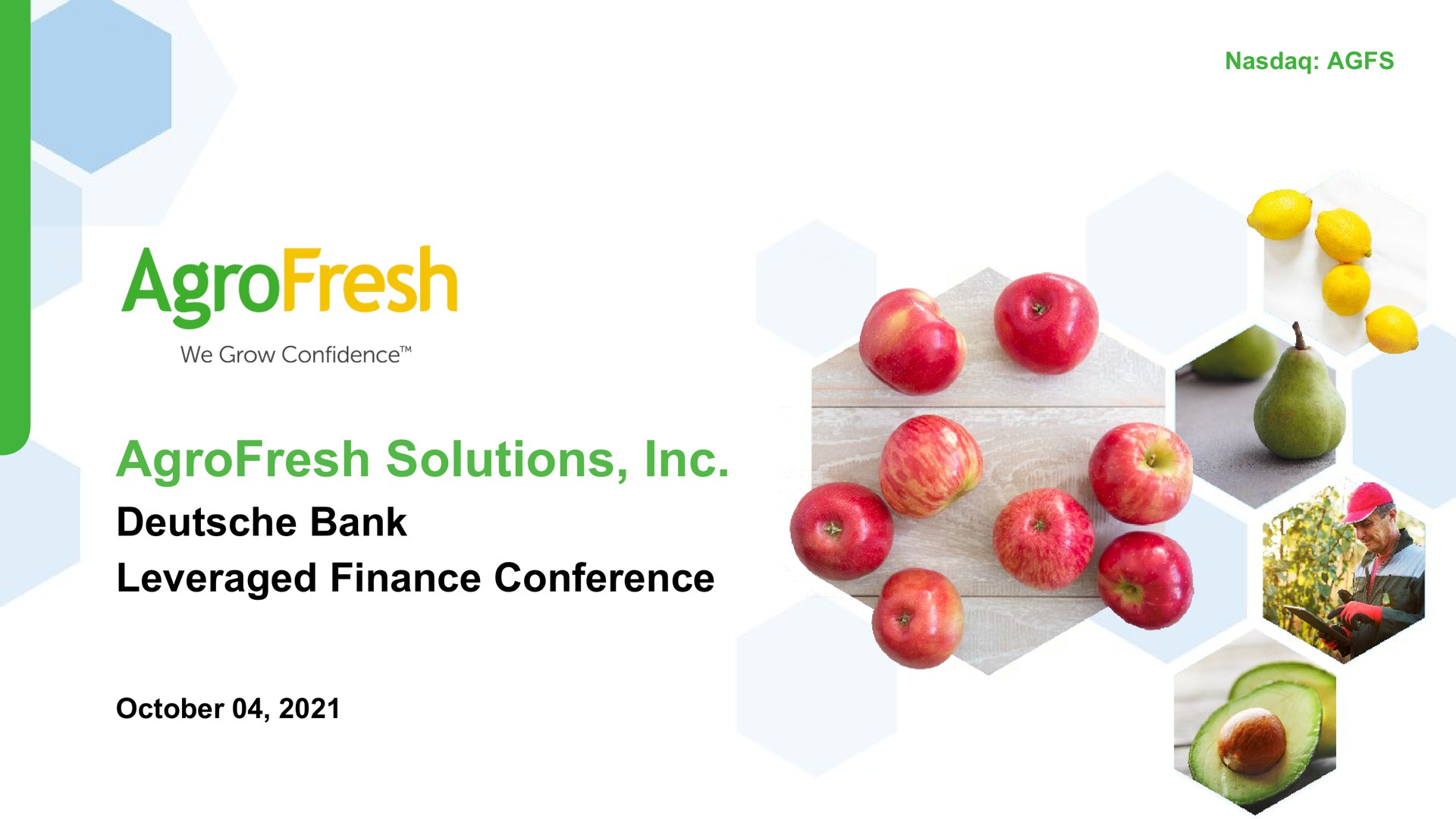 Agrofresh — AgroFresh Solutions, Inc. investment banking deck slide
