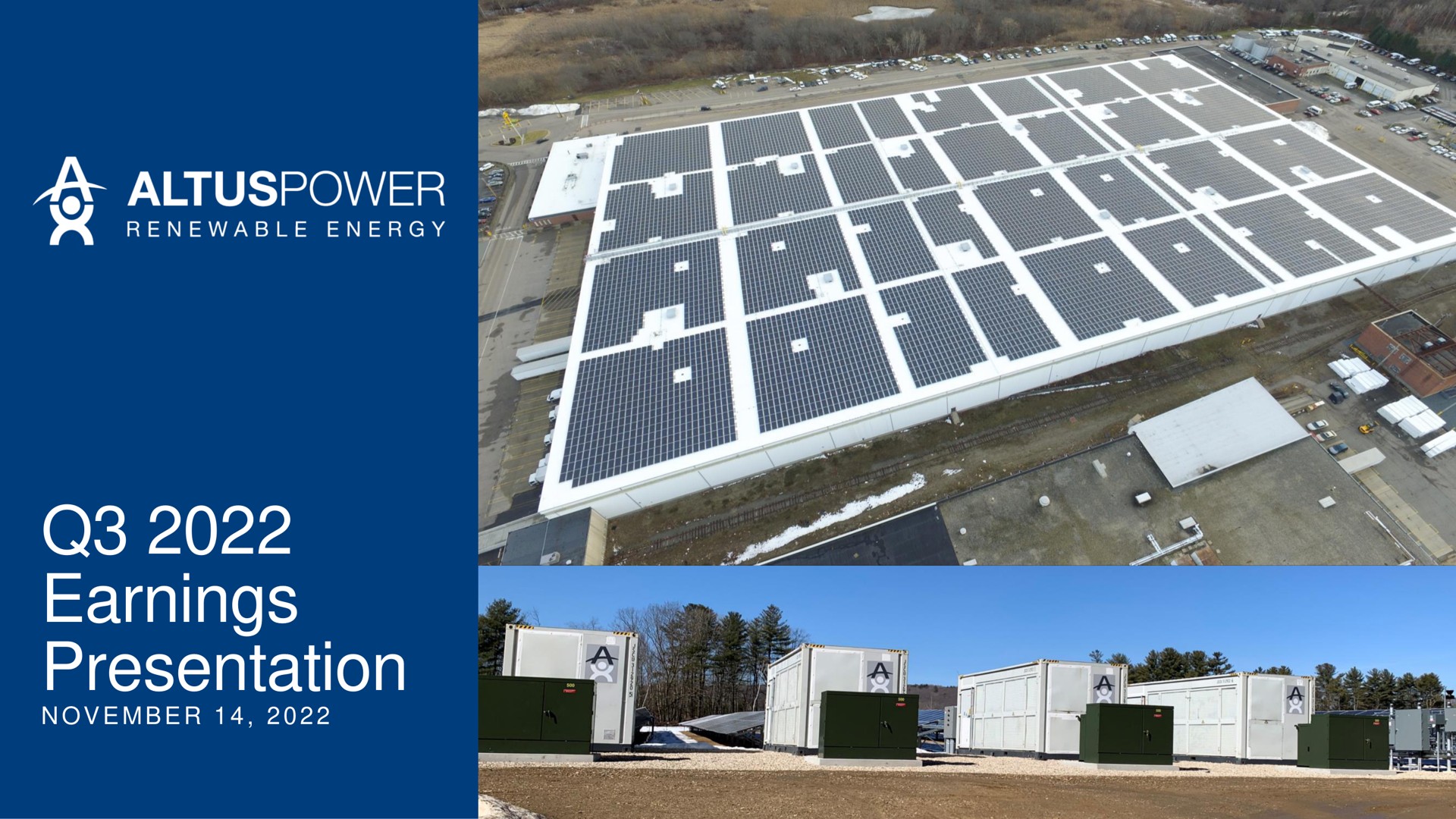 Altus Power — Q3 2022 Earnings Presentation investment banking deck slide