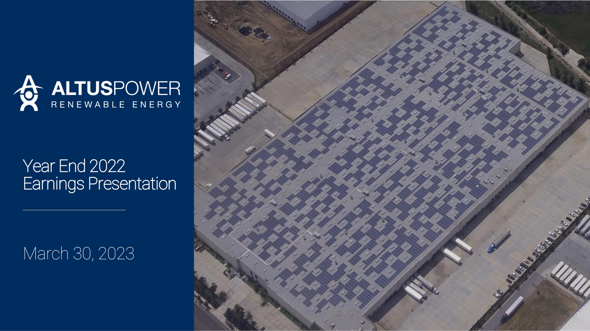 Altus Power — Cover Slide investment banking deck slide