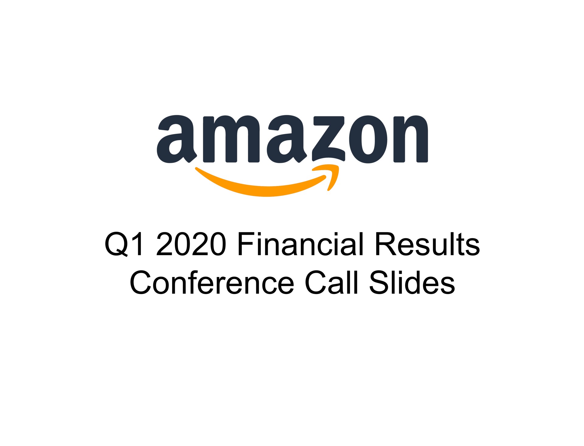 Amazon — Cover Slide investment banking deck slide