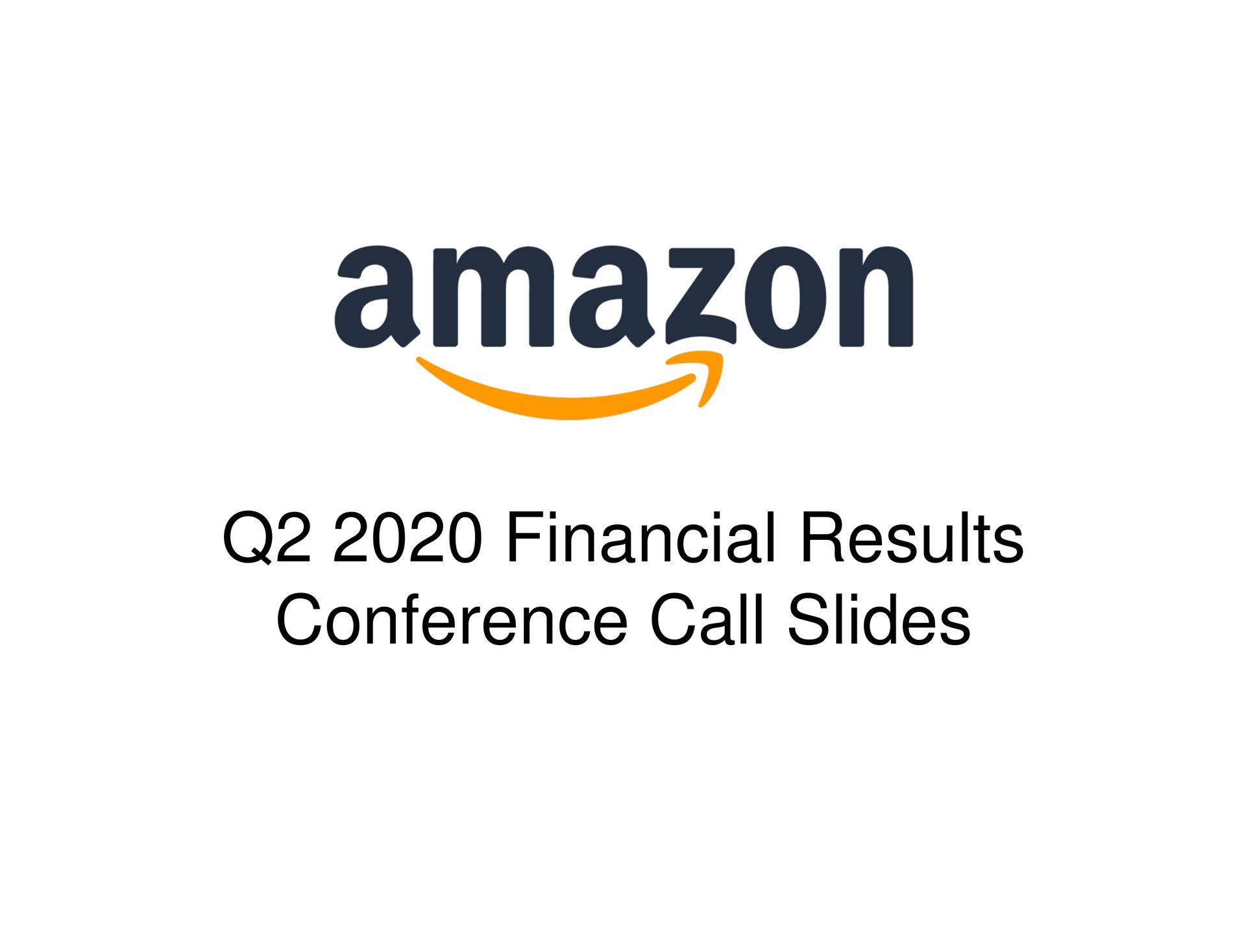 Amazon — Cover Slide investment banking deck slide