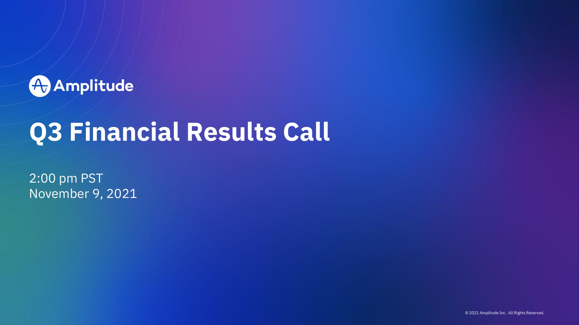 Amplitude — Q3 Financial Results Call investment banking deck slide