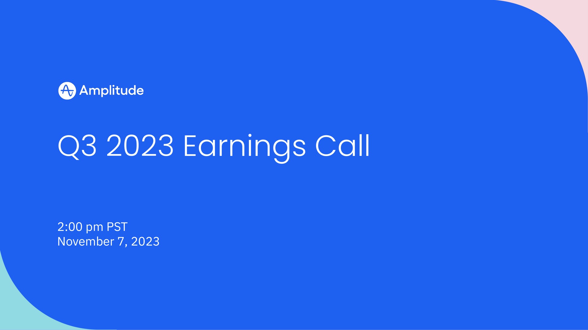 Amplitude — Q3 2023 Earnings Call investment banking deck slide