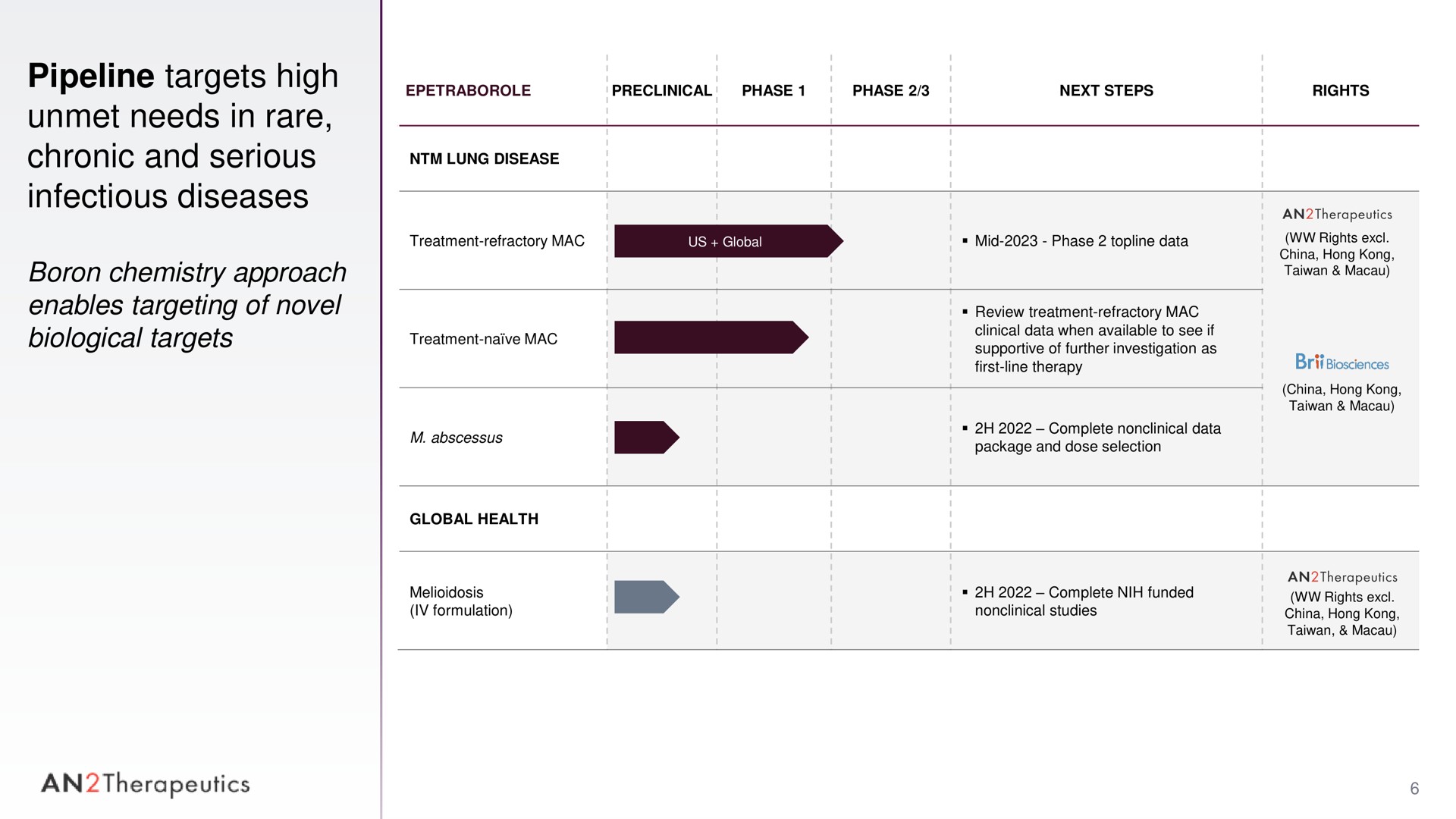 Table slide 6 from An2 Therapeutics — Cover Slide