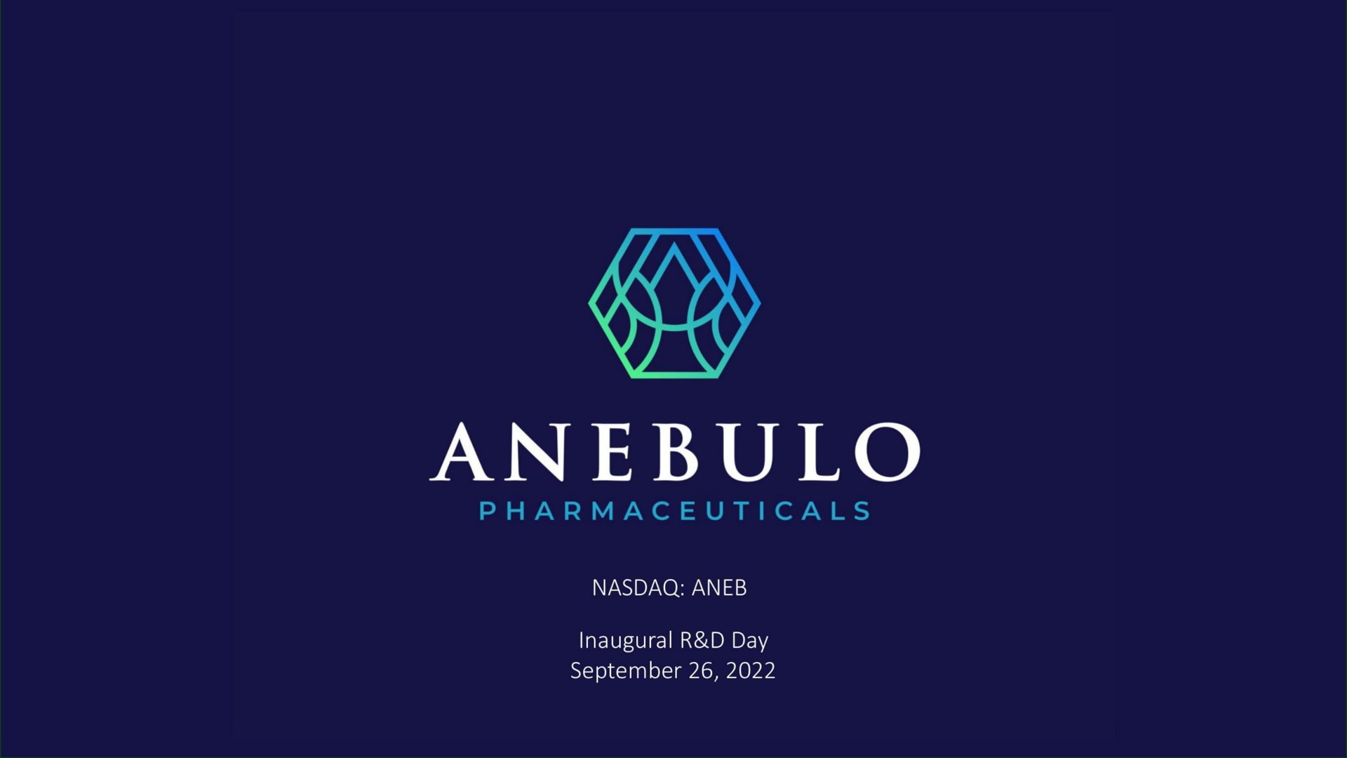 Anebulo Pharmaceuticals — Title Slide investment banking deck slide