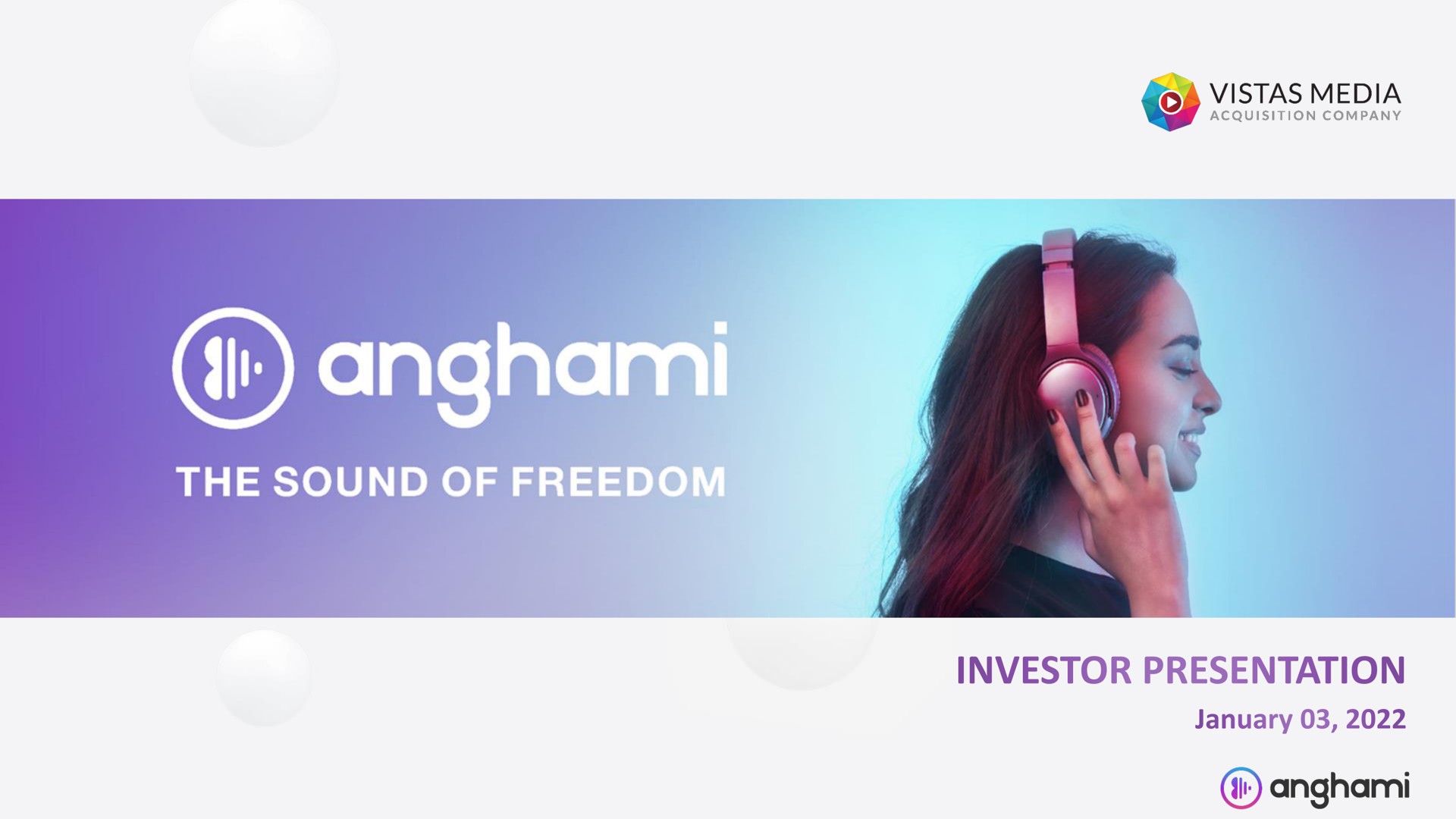 Anghami — Title Slide investment banking deck slide